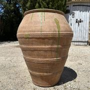 Ancient terracotta pottery jar