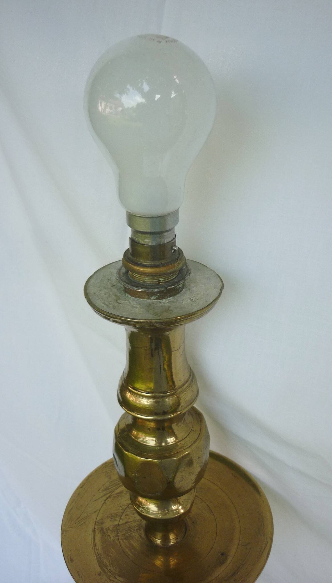 Pique candlestick chandelier old gilded brass 71 cm