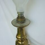 Pique cierge chandelier laiton doré ancien 71 cm