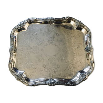 Lined metal service tray