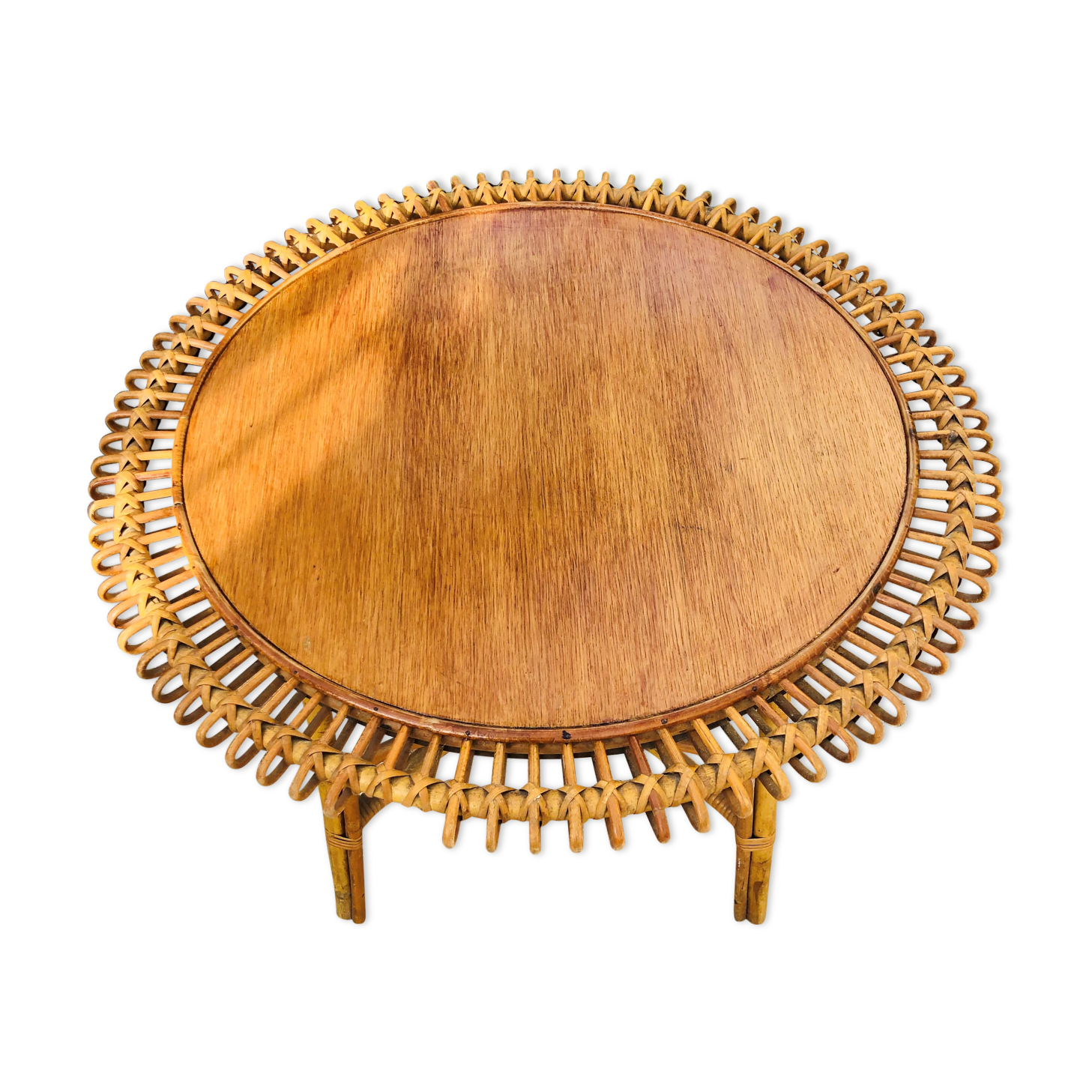 Table basse en rotin