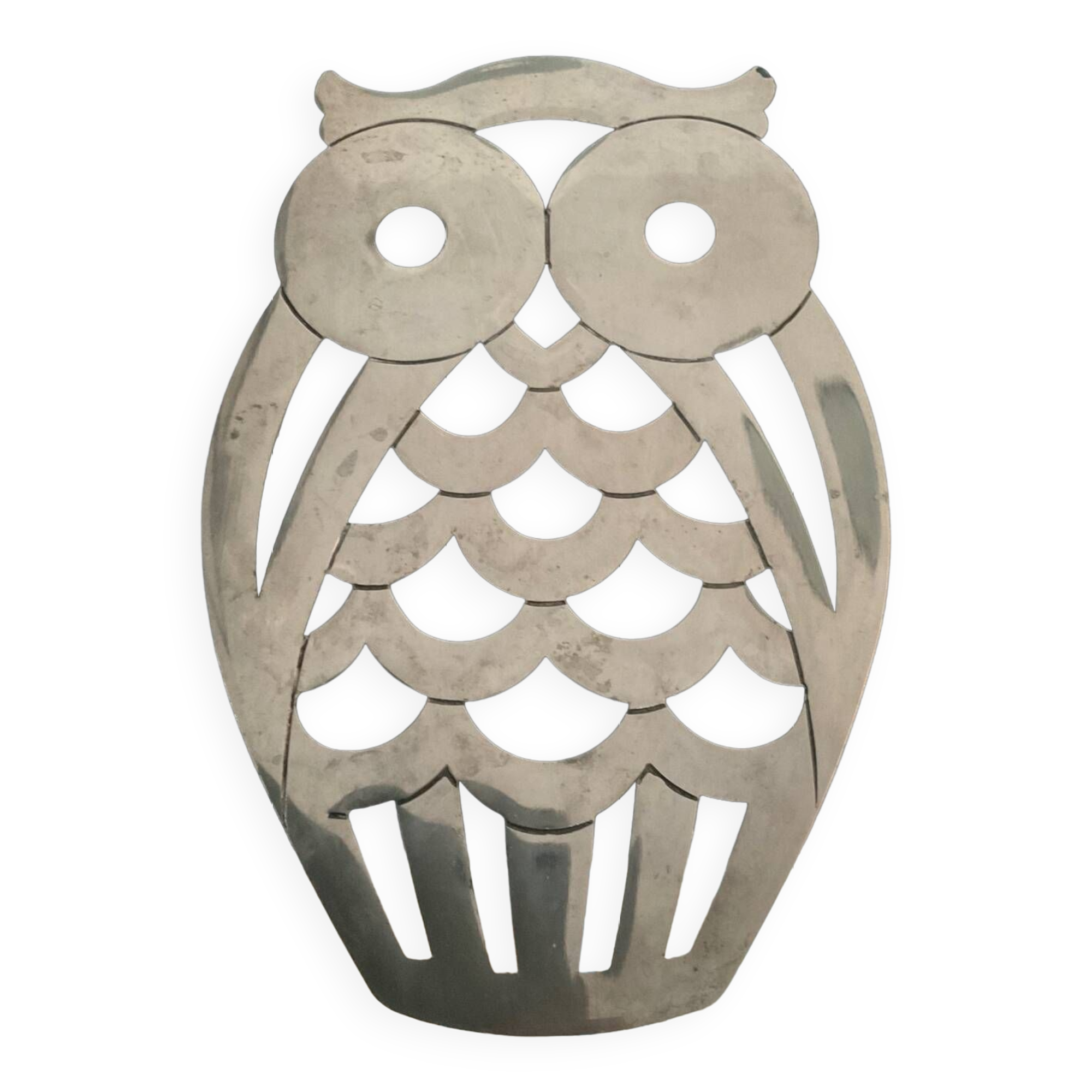 Vintage owl trivet FB Rogers Italy