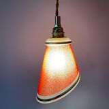 Baladeuse tulipe vintage en verre sablé rouge