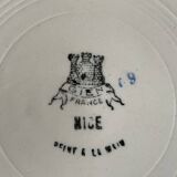 6 antique flat plates in Gien earthenware