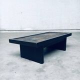 Brutalist Style Slate Tile Inlay Coffee Table, Belgium, 1970s