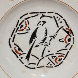 Hollow plate KG Lunéville Oiselet Art Deco style