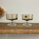 6 vintage smoked glass coupes model "Sweden" France