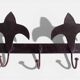Antique French Provincial Wrought Iron Coat or Hat Rack with Fleur-de-Lis