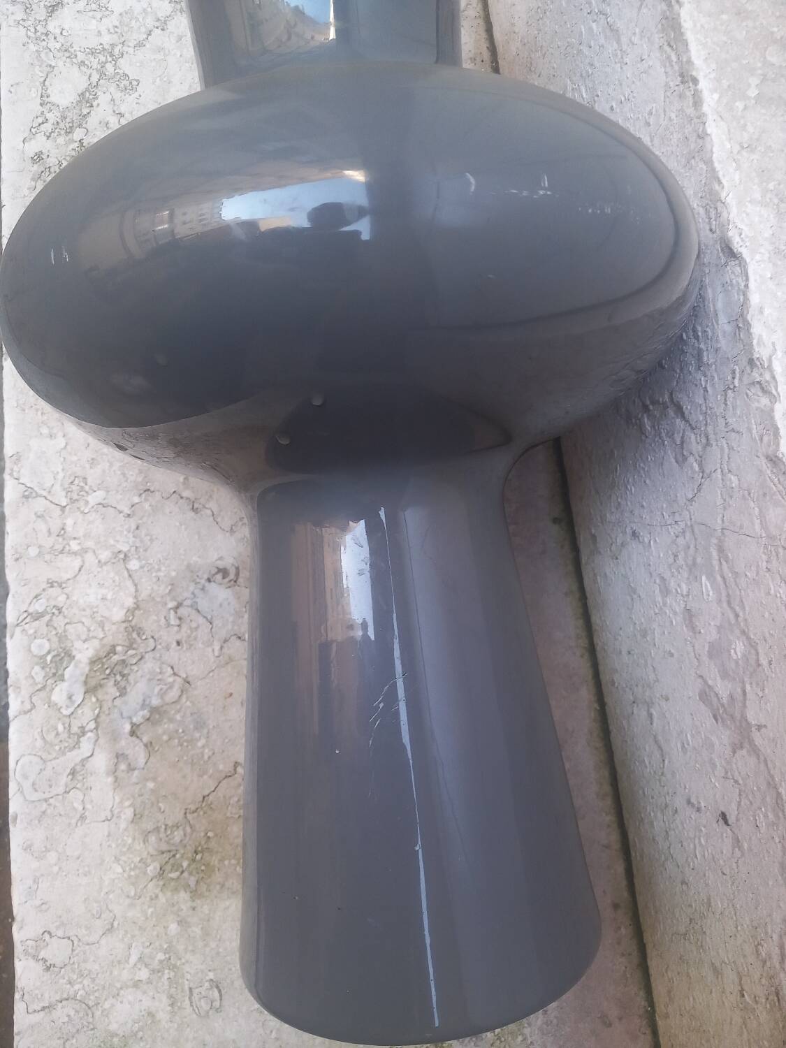 Grey opaline glass designer vase