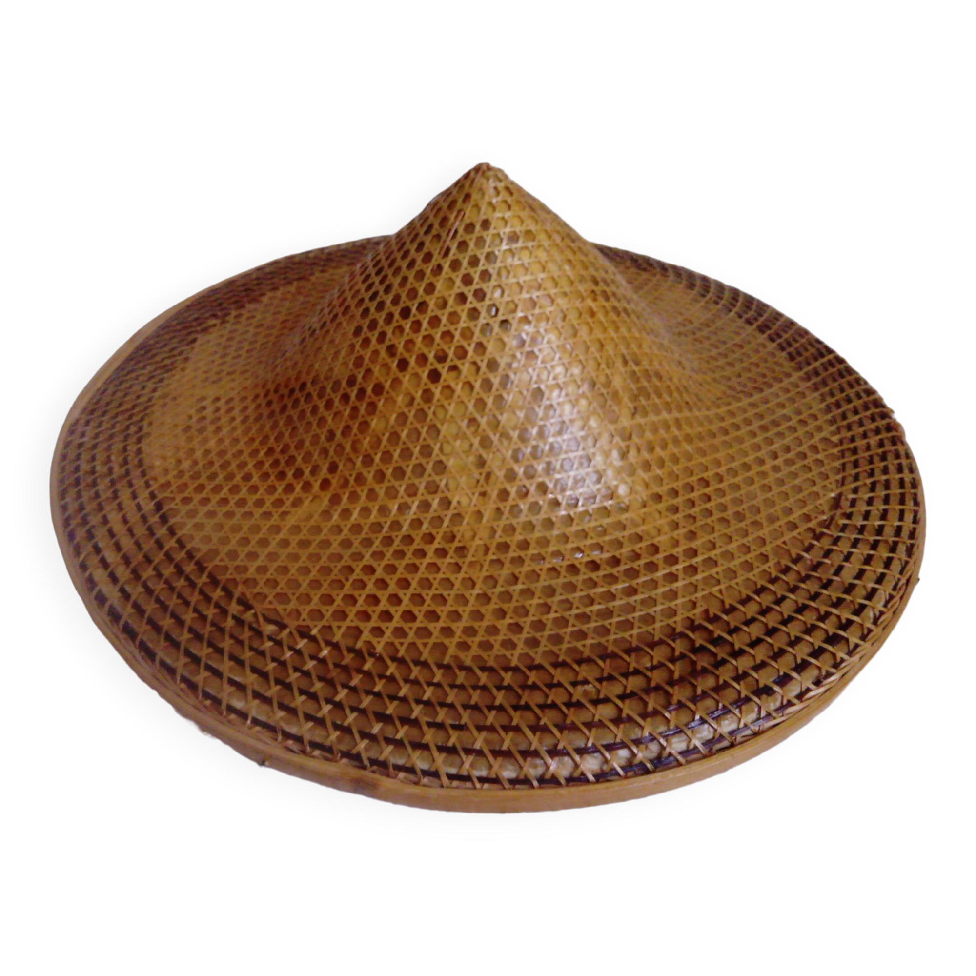 braided Asian hat. palm, bamboo, straw, wicker