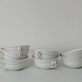 Set of 7 Limoges porcelain cups and saucers