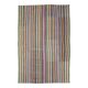 Tapis kilim vintage turc Oushak fait à la main en laine et coton vert