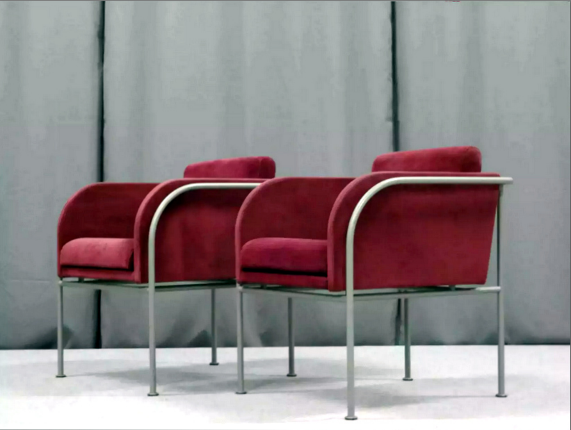 Pair of velvet armchairs 1960