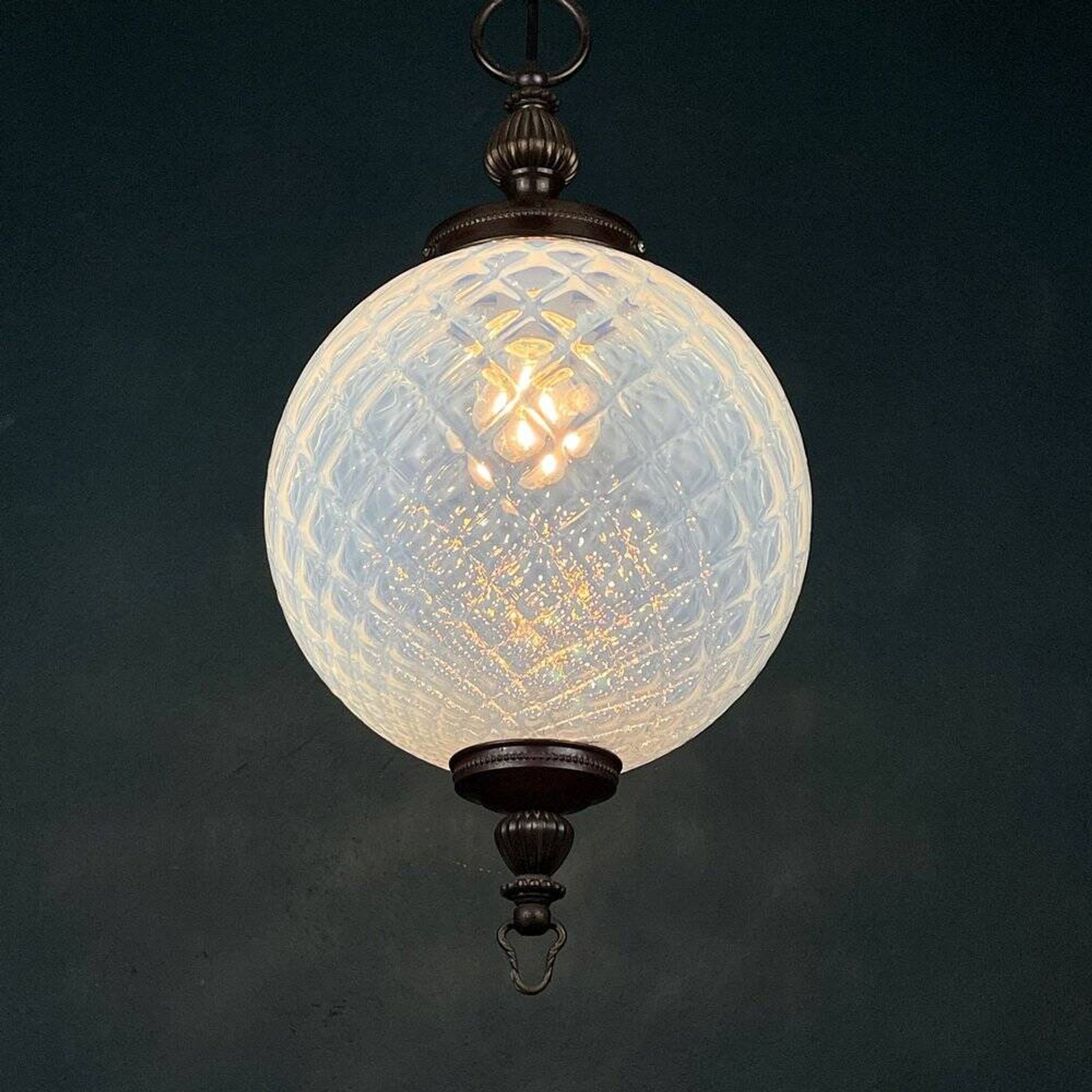 Vintage Blue Murano Sphere Pendant Lamp, Italy, 1970s