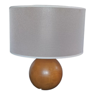 Table lamp, ball foot, light solid wood, 80s