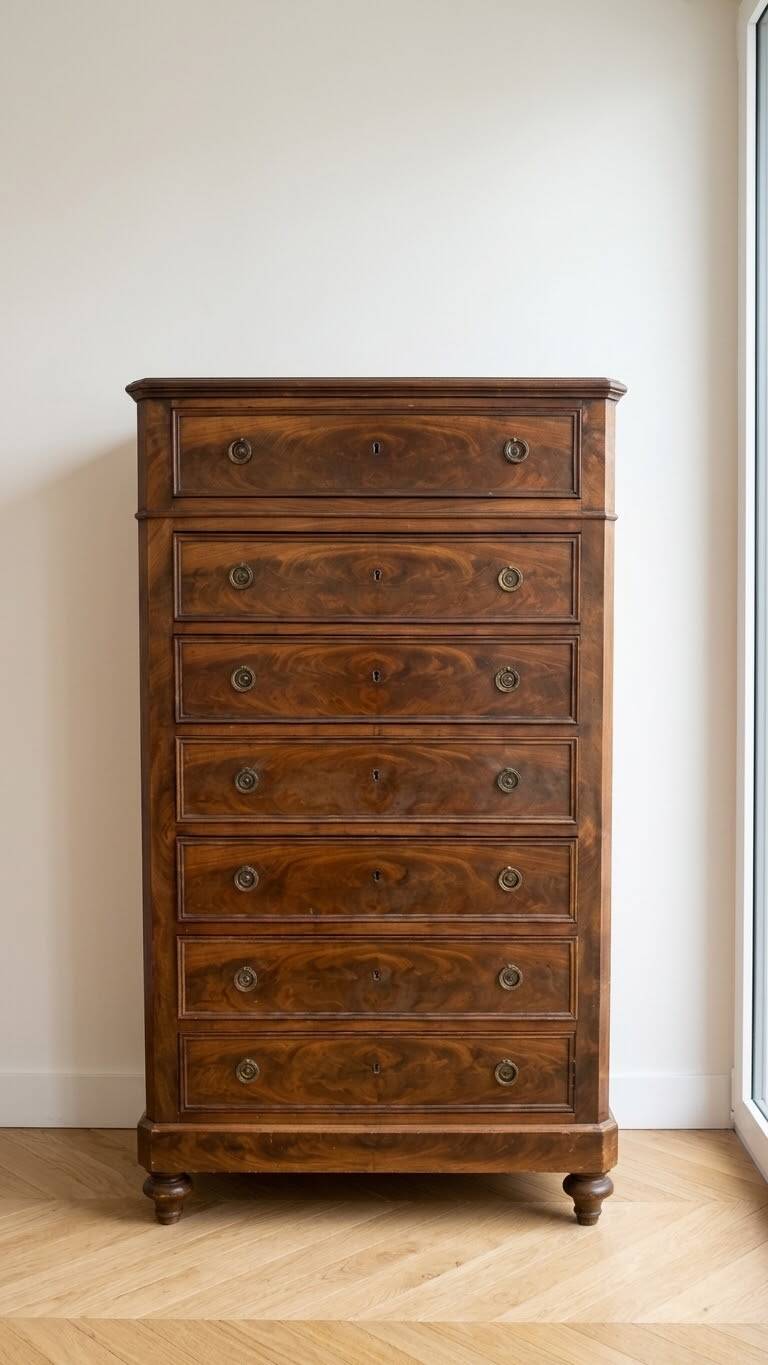 Set of 1 Napoleon III wooden chest of drawers