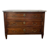 Louis XVI chest of drawers in grey marble
