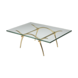 Table basse Hollywood Regency en Bronze par Kouloufi  1970