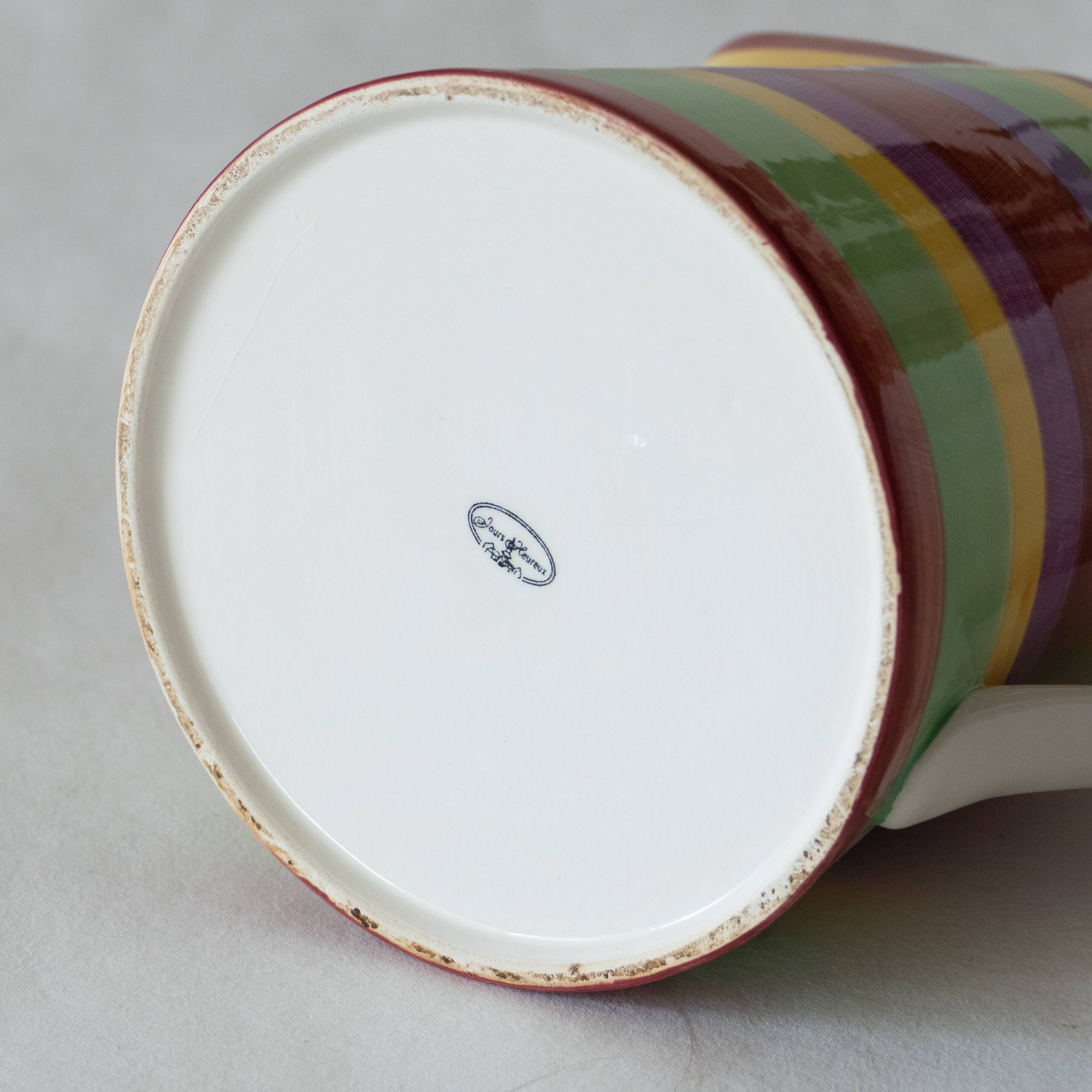 Multicolored striped ceramic jug "Happy Days"