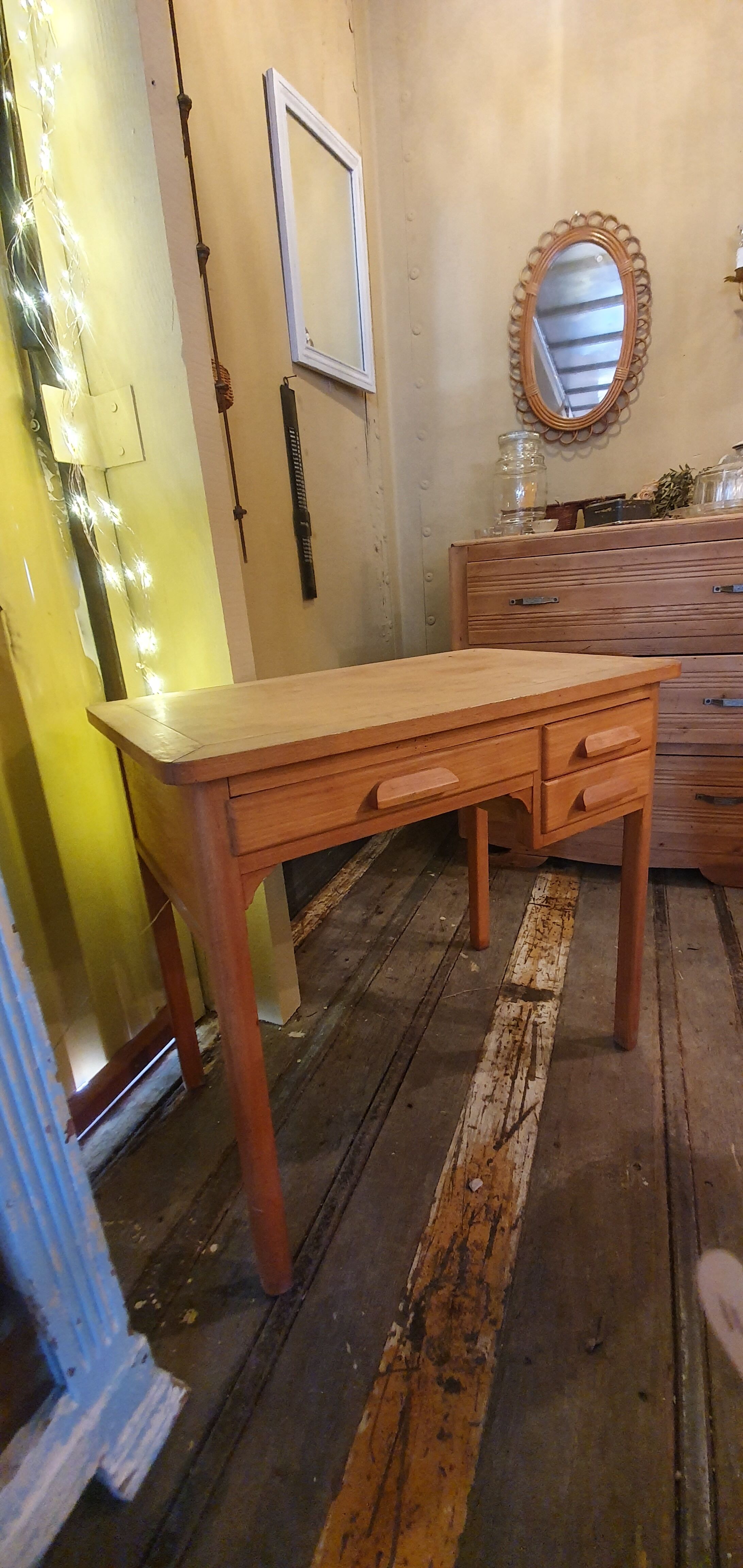 Light wood desk