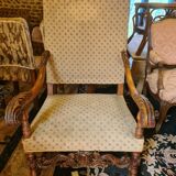 Walnut renaissance style armchair