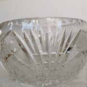 Vintage 1970s Lead Crystal Bowl: Bohemian Table Centerpiece