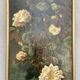 Painted panel of a still life in oil 90 x 27 cm