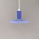 A blue minimalist hanging lamp from Lyfa Denmark 1980s.