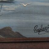 Old rigging painting and flight of seagulls Yvon Pauluzzi