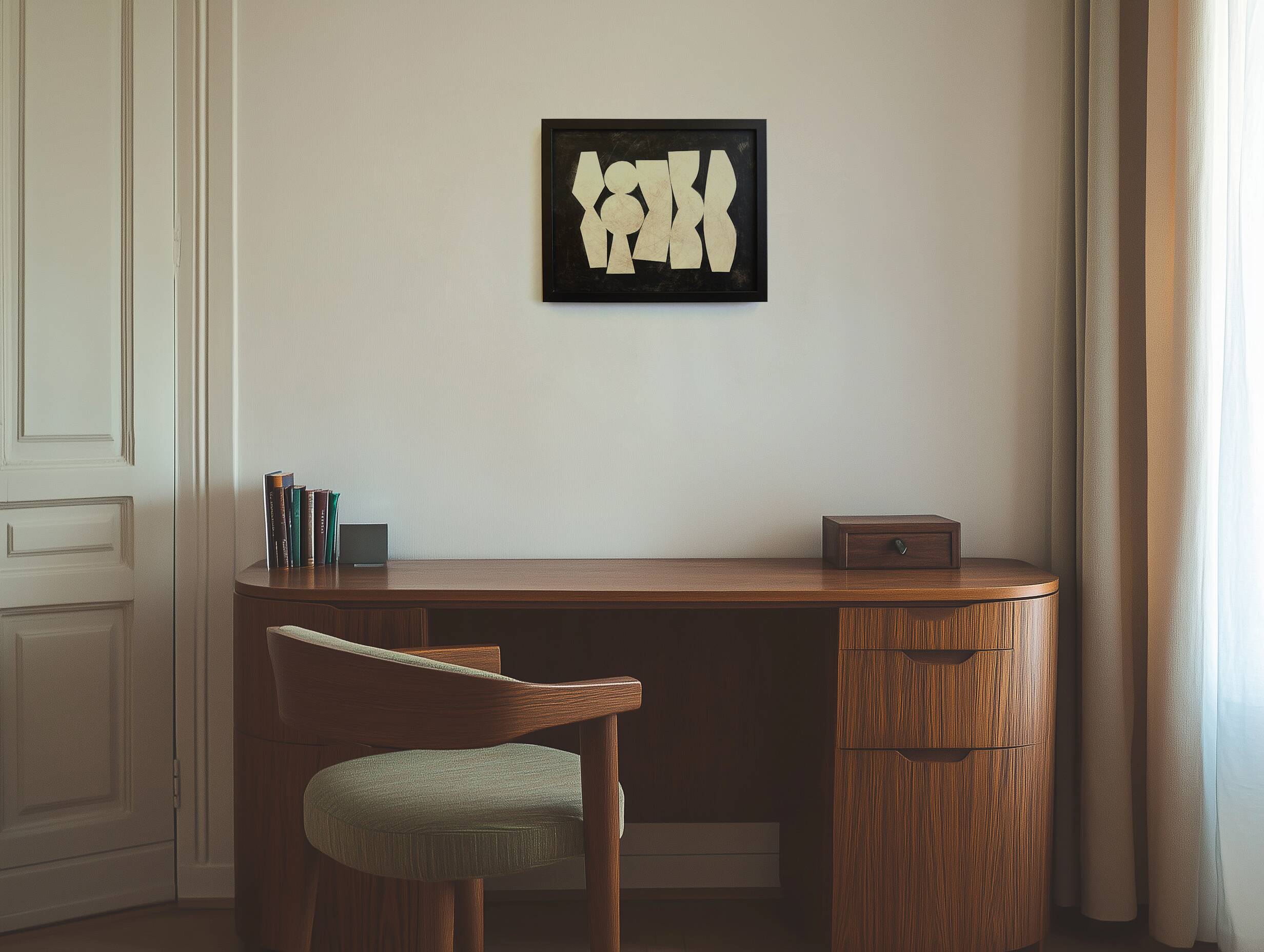 Abstract painting on panel - painting B85 signed Eawy