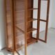 glass library natural solid wood