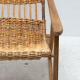 Mid century wicker rocking chair, czechoslovakia, 1960´s