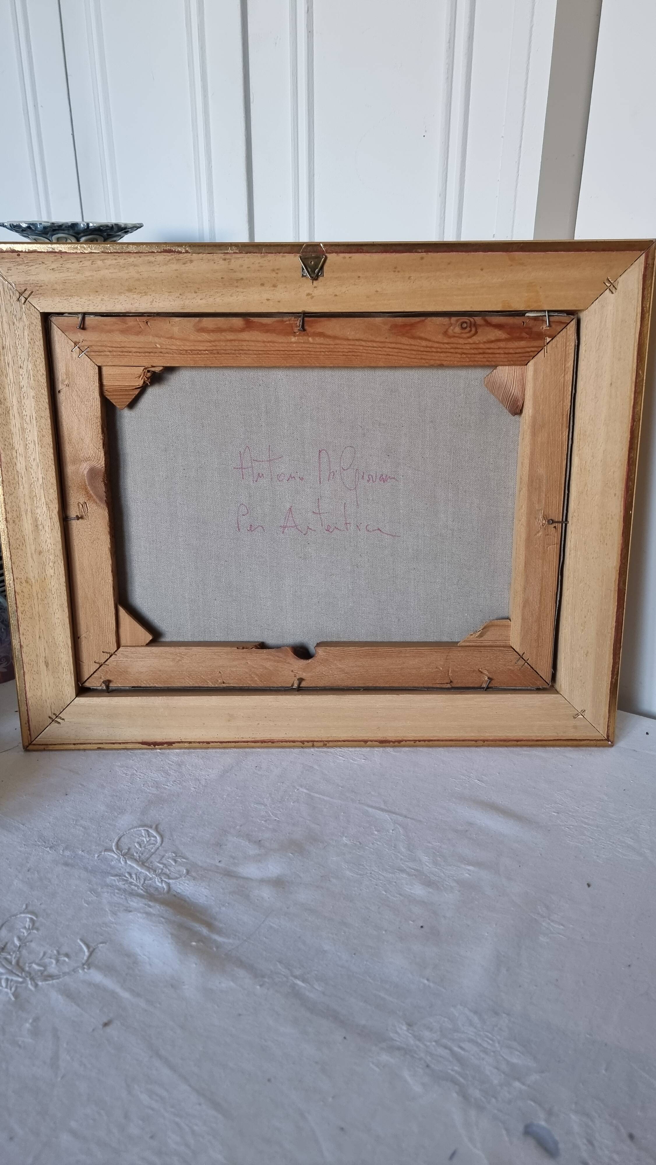 Original oil on canvas signed by Antonio De Giovan, classical still life.