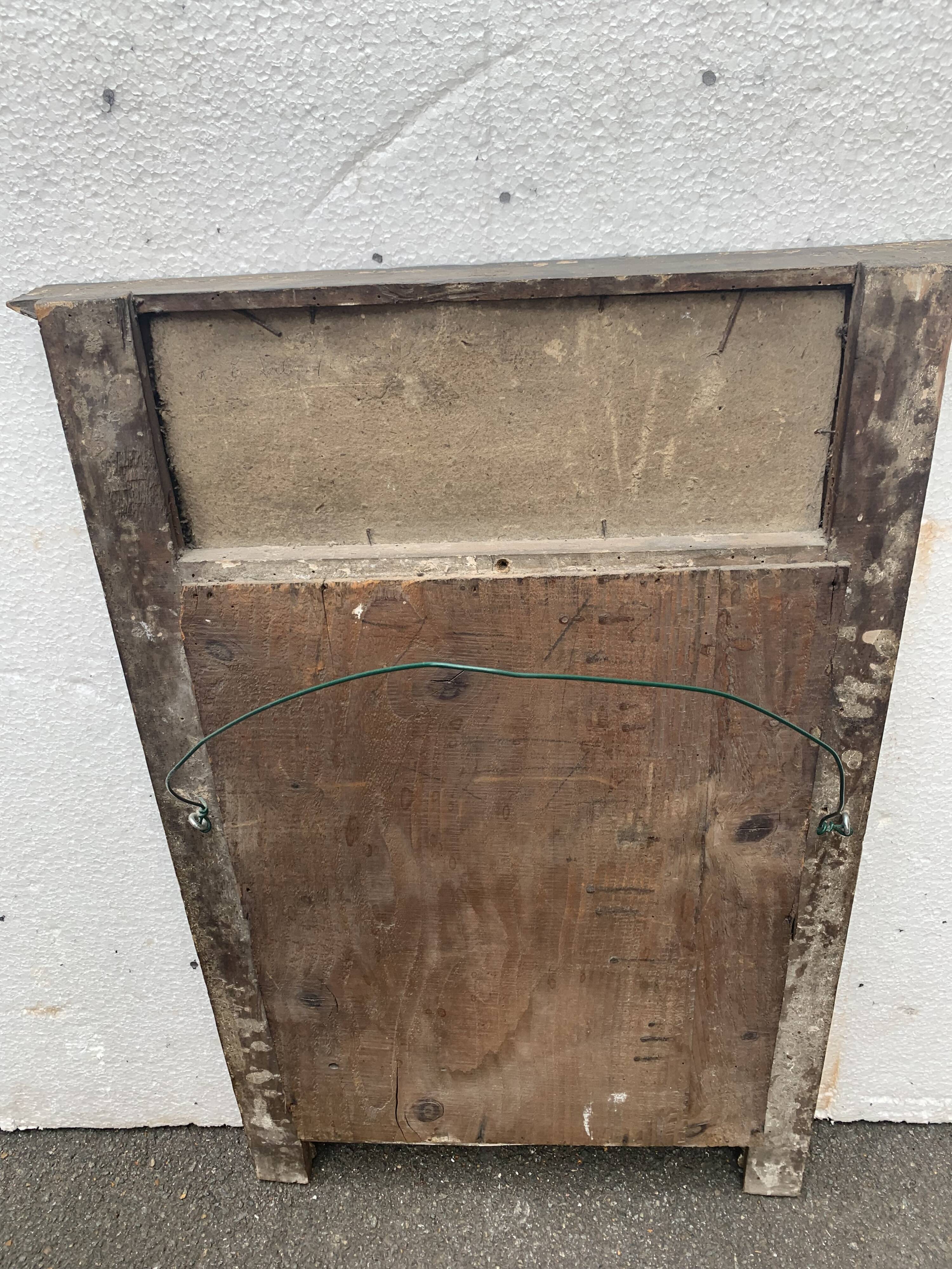 Wooden trumeau and gilded stucco hanging on glass XIX century