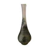 Signed glass paste vase