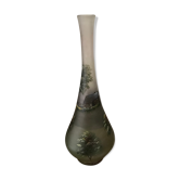 Signed glass paste vase