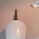 Suspension Louis Kalff  teck et opaline blanche 1950/1960.