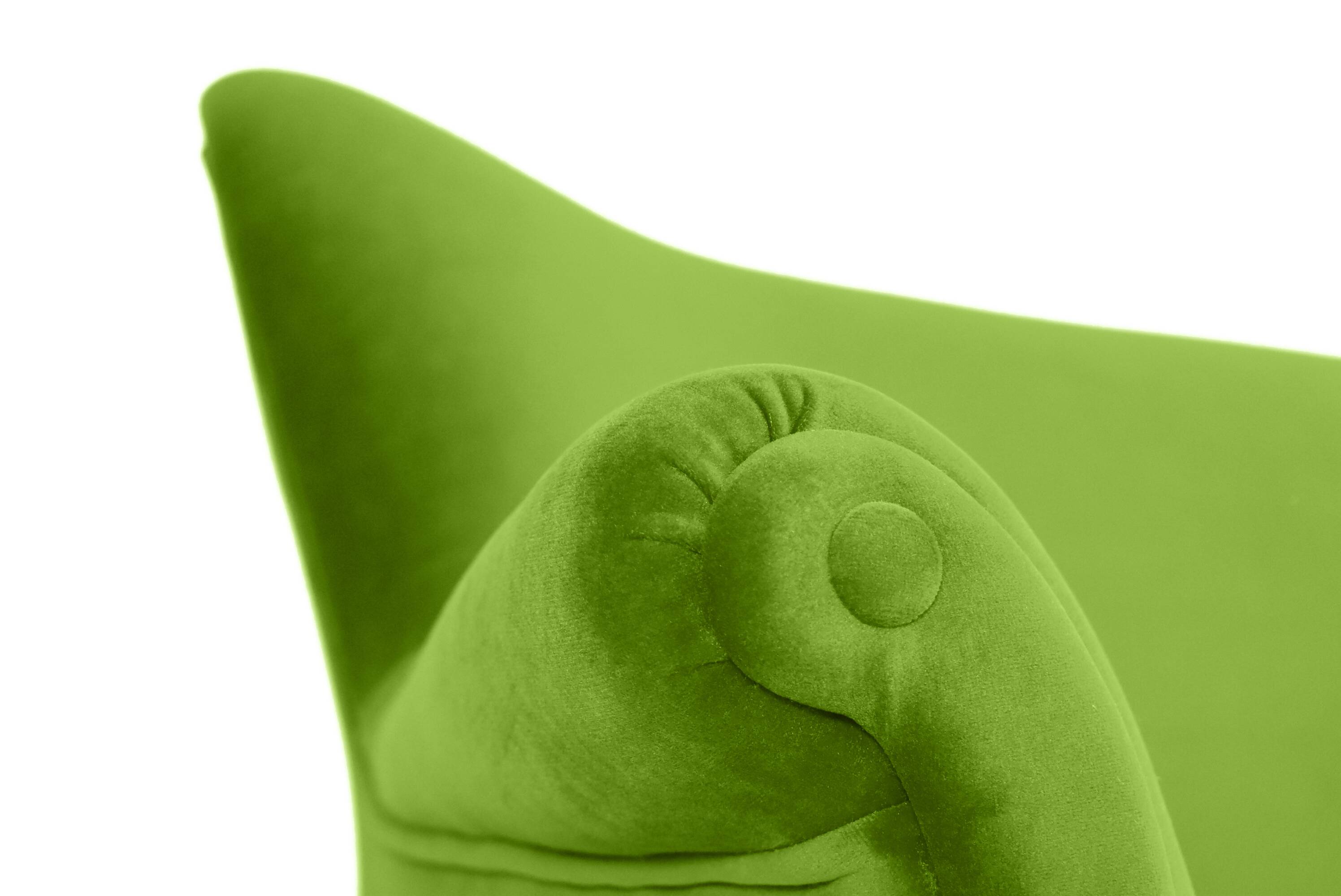 Canapé trois places en velours, années 60, pistache, restauré