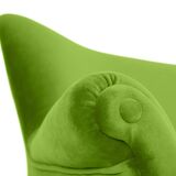 Canapé trois places en velours, années 60, pistache, restauré