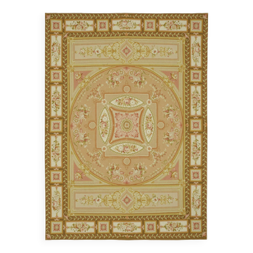 Handmade European Vintage Aubusson Kilim 268 cm x 373 cm