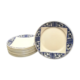 Set of 12 flat plates in Badonviller earthenware