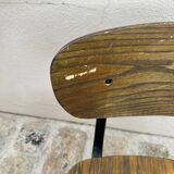 2 industrial style chairs in wood and metal
