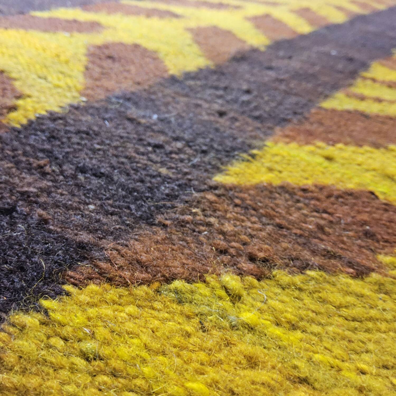 Tapis kilim en laine vintage design Maria Janowska (Zachód) coucher de soleil