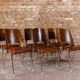 6 Baumann chairs in cognac imitation leather, circa 1960