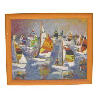 Painting sailboat racing "the regatta"
