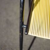 Scoubidou armchair, black metal armchair and yellow plastic wires, vintage chair