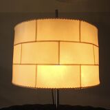 Lampadaire Cocoon avec abat-jour patchwork et pied gainé de cuir, années 1960