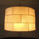 Cocoon floor lamp with patchwork shade and leather-covered foot, 1960s
