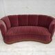 1960s, Danish 2-seater "Banan" sofa, furniture velour, oak wood.