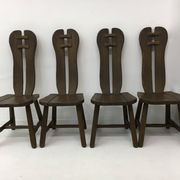 Set of 4 Belgian Brutalist Dining Chairs from De Puydt, 1970’s